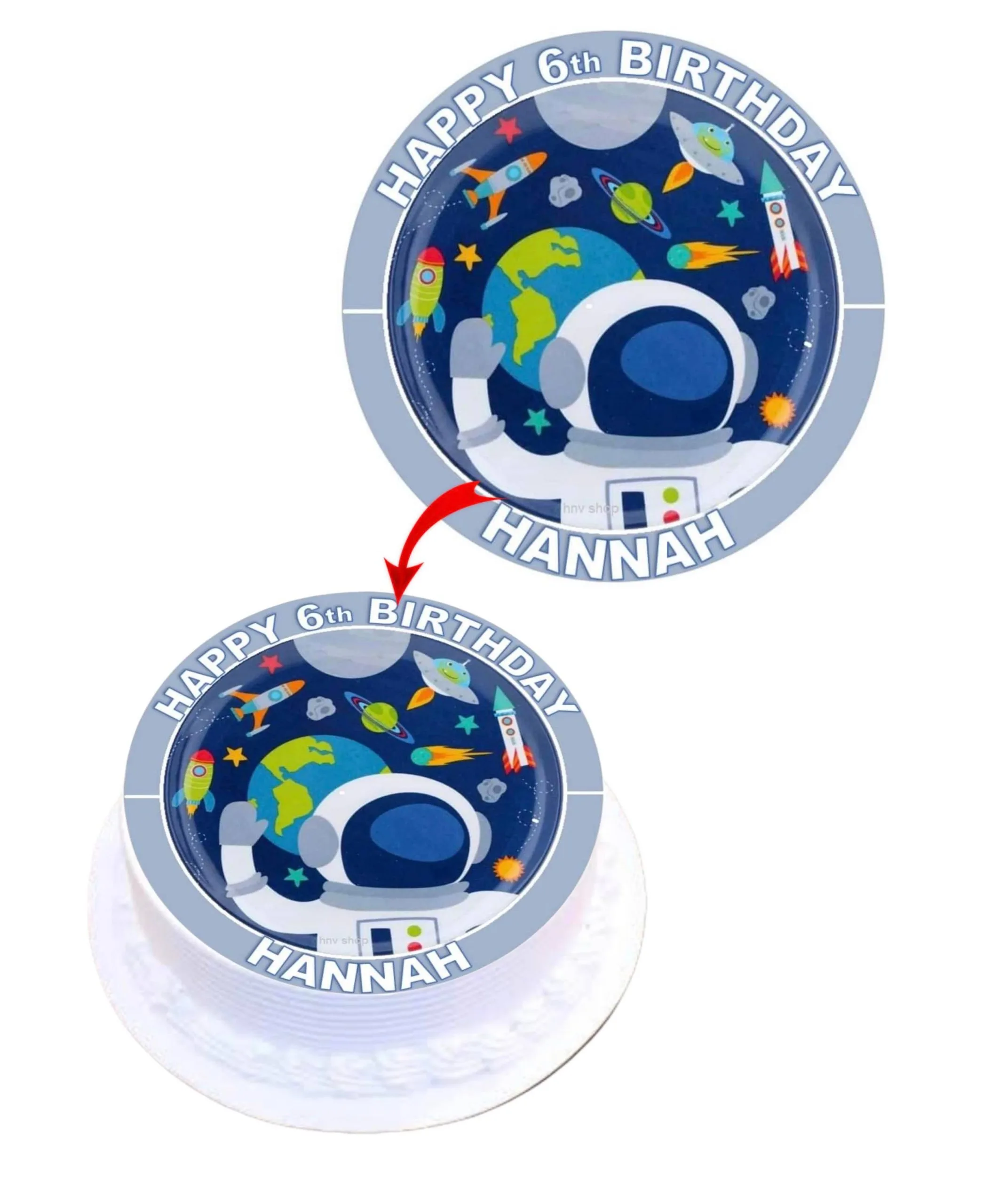 Spaceman Personalized Personalised Edible Cake Topper Decoration Images