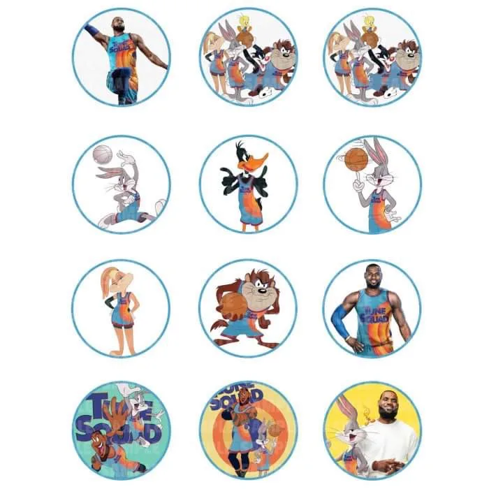 Space Jam 2 Edible Cupcake Topper 4cm Round Uncut Images Decoration