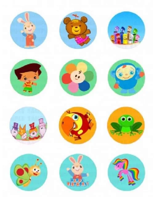 First Baby Edible Cupcake Topper 4cm Round Uncut Images Decoration