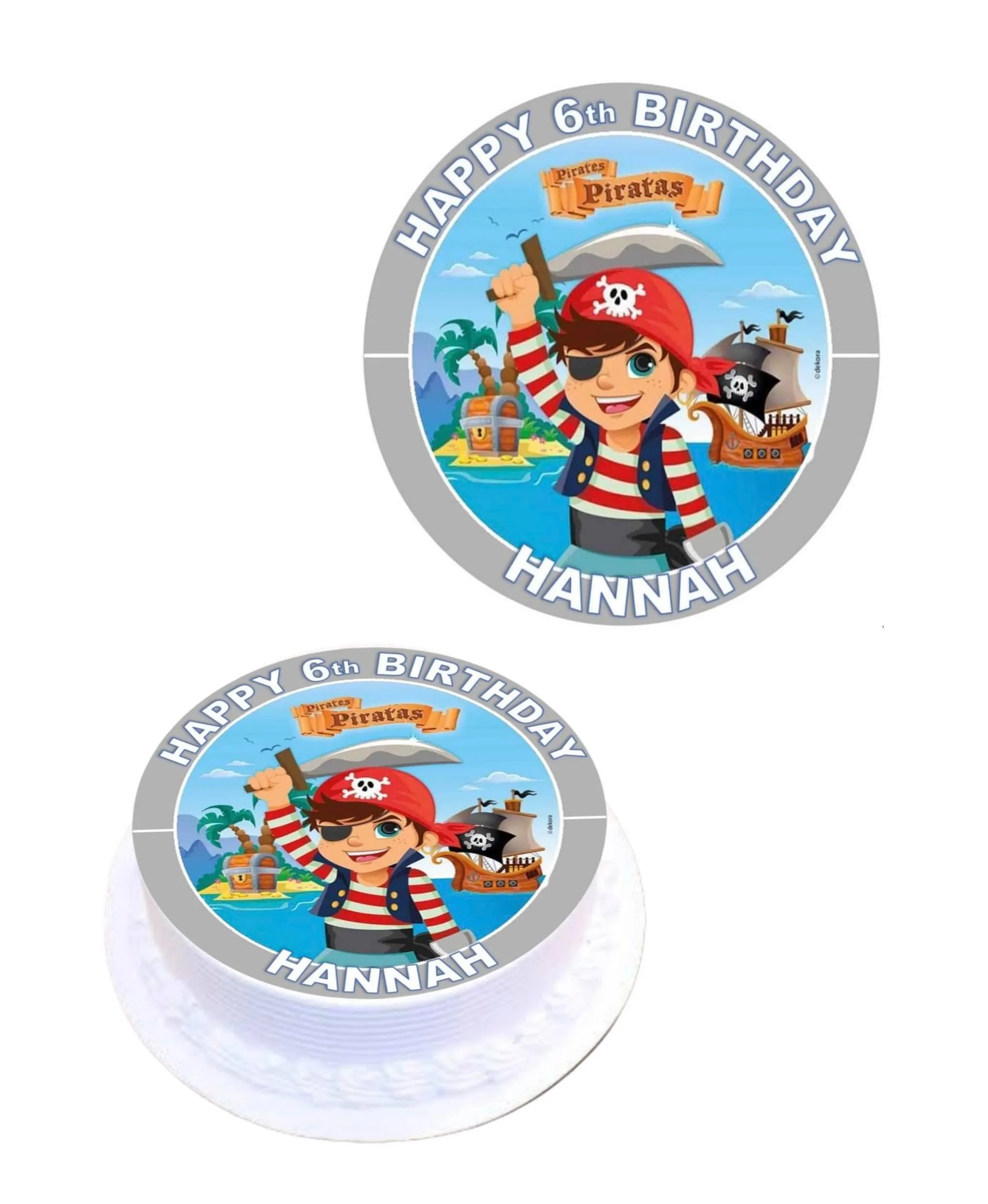 Pirates Personalised Edible Cake Topper Decoration Images