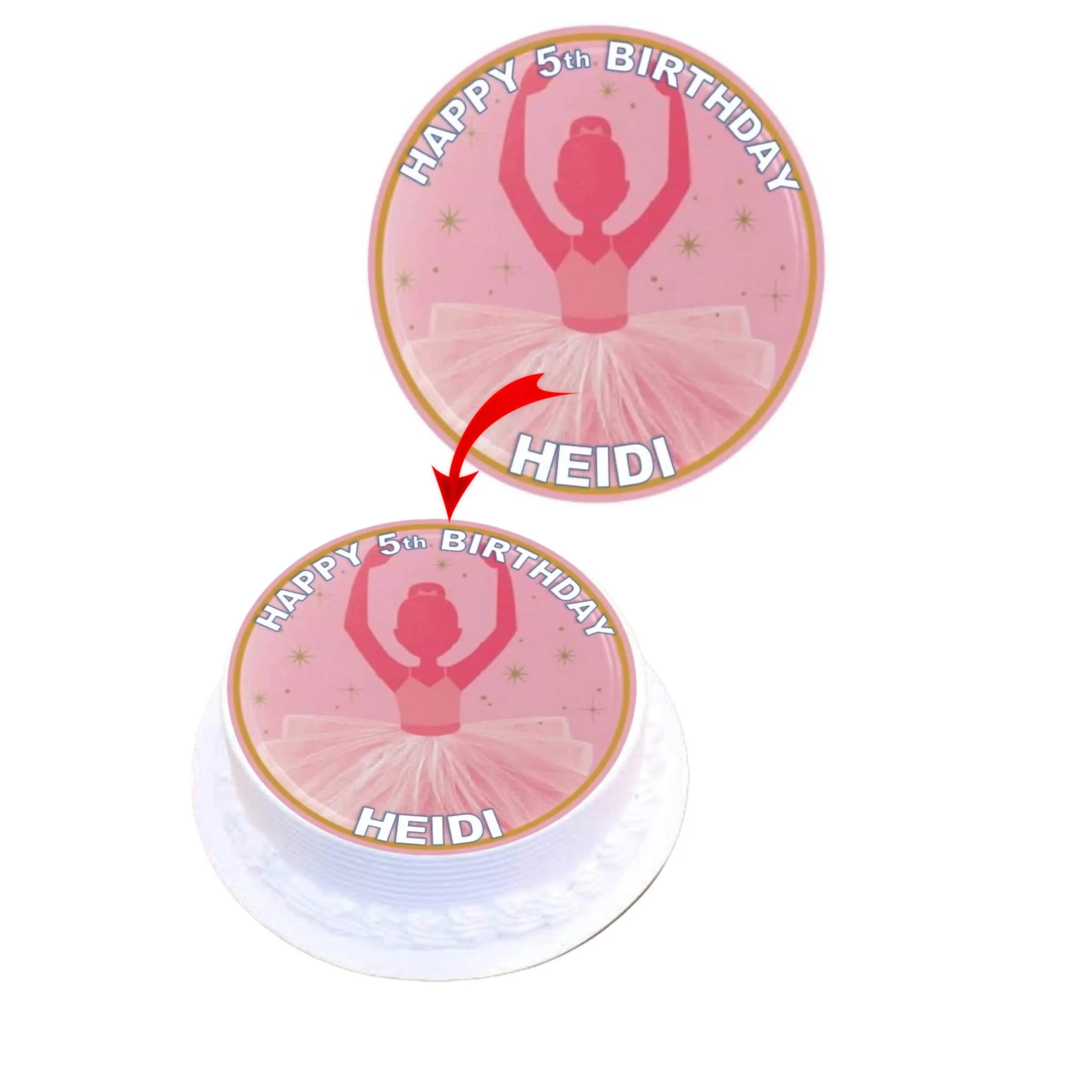 Ballerina BIRTHDAY Personalised EdibleCake Topper Images