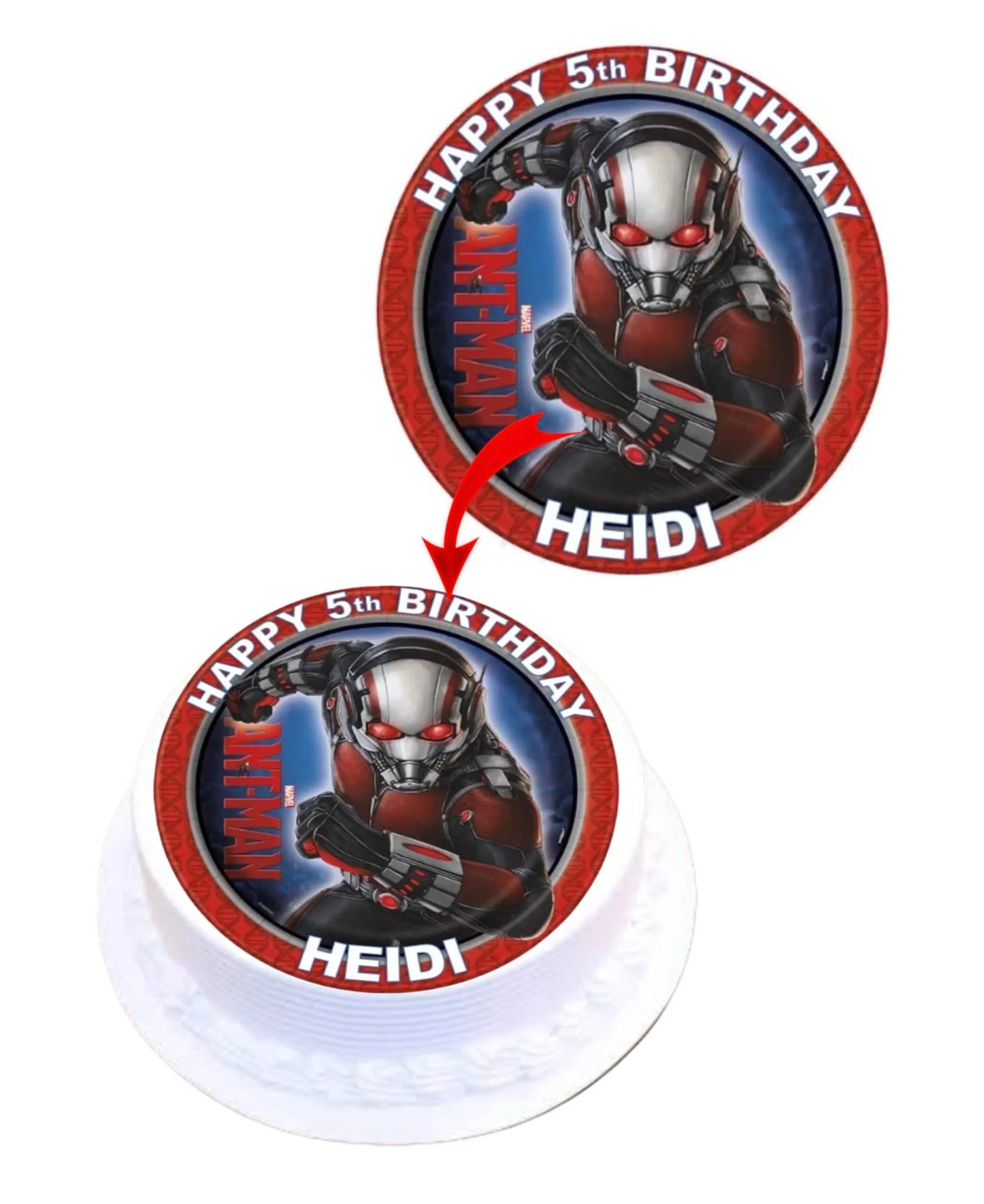 Antman BIRTHDAY Personalised EdibleCake Topper Images