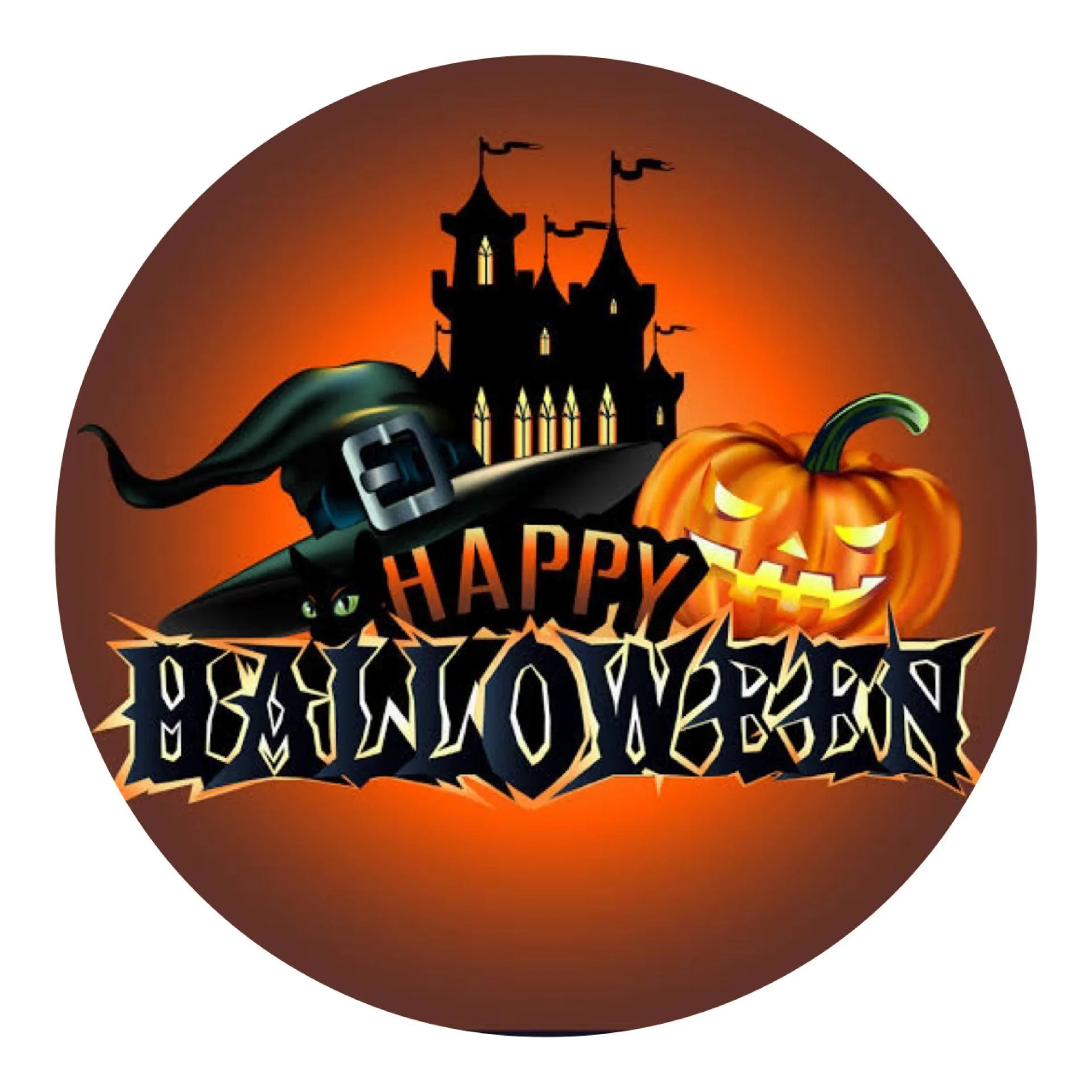 Happy Halloween #1 Edible Icing Cake Topper Images Cake Decoration