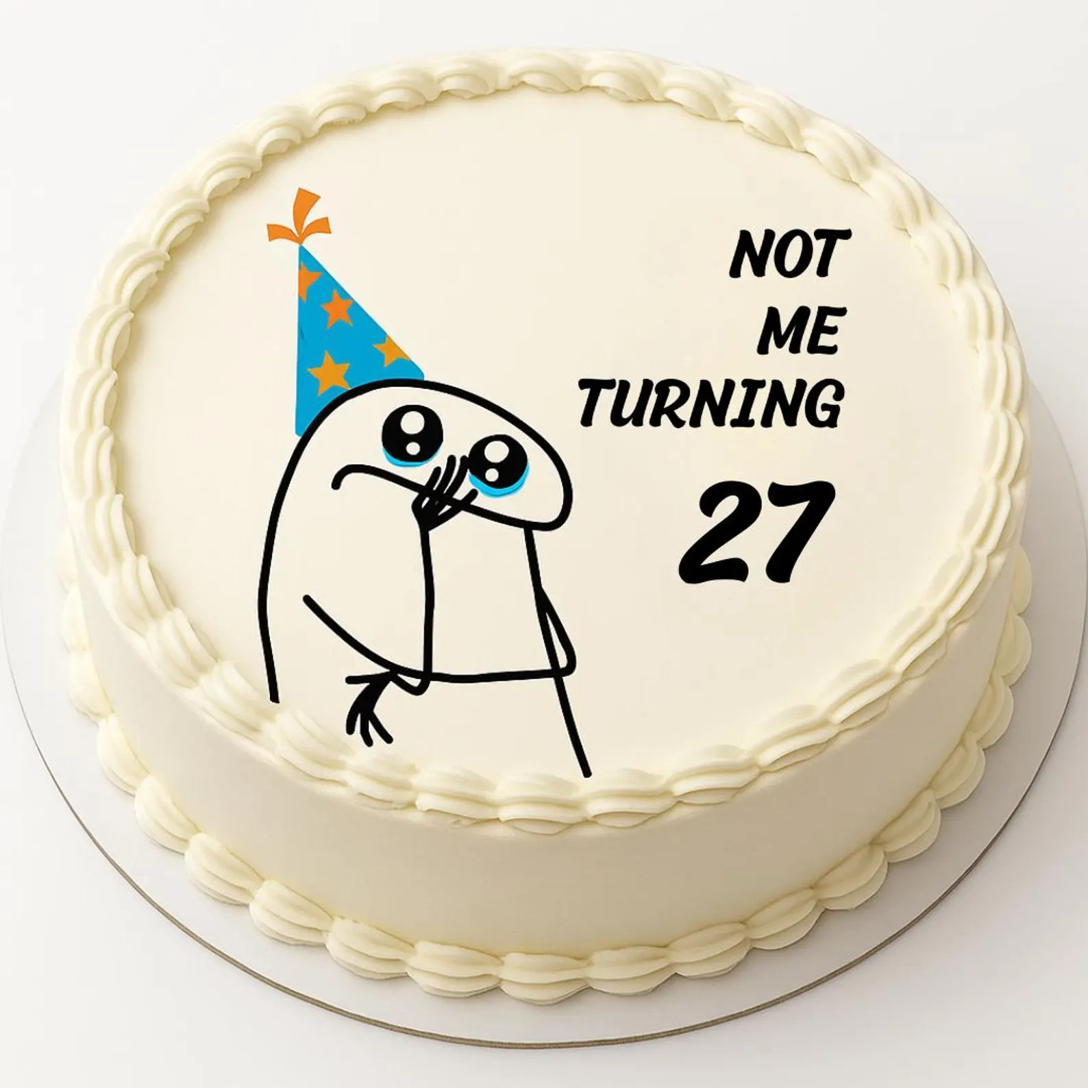 Not Me turning 27 Personalized Edible Cake Topper Image Cake Decoration
