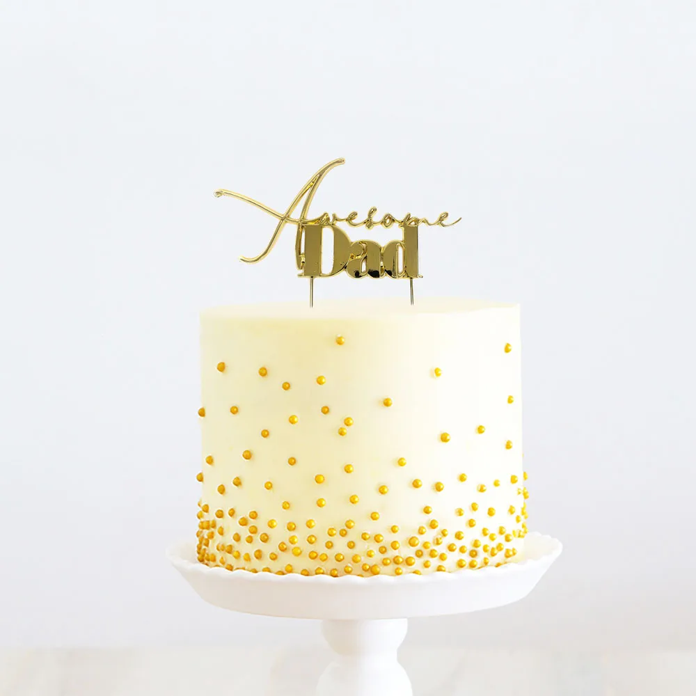 GOLD Metal Cake Topper – AWESOME DAD