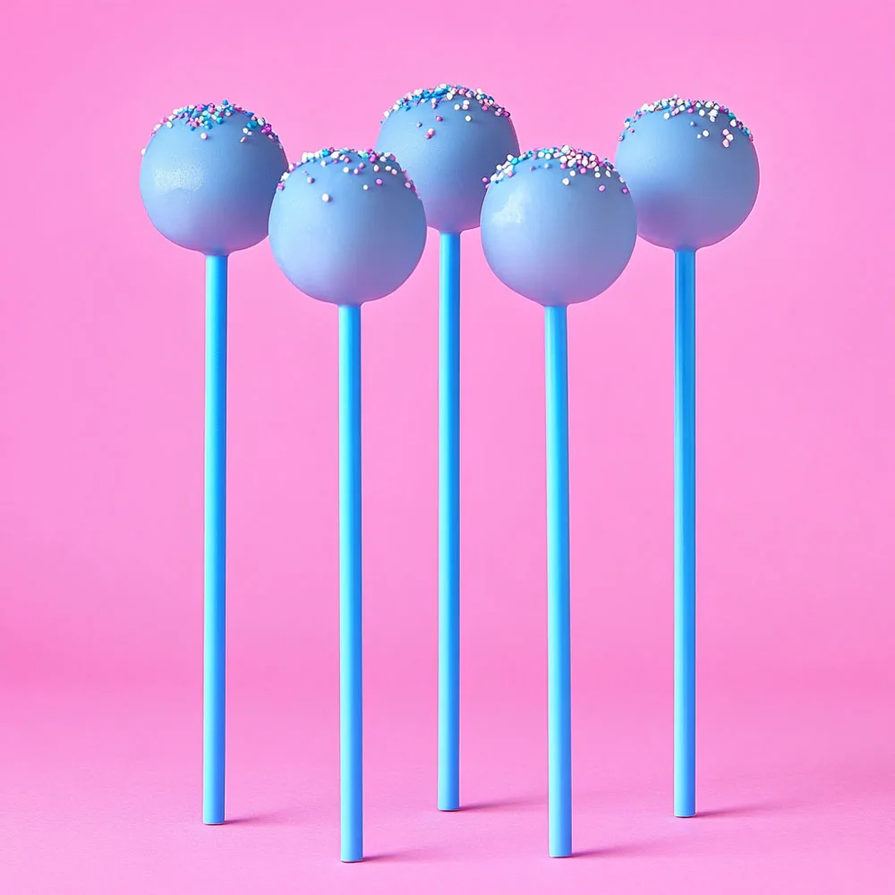 BLUE Plastic Lollipop Sticks 15cm (6 inch) – packs of 25
