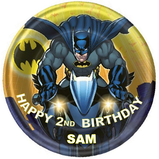 Batman Marvel Superhero Birthday CAKE TOPPER PERSONALISED ICING SUGAR A4 imge 4 