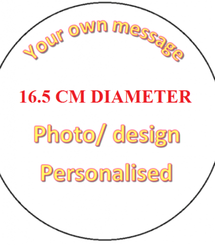 Your Own Photo Design Personalised Edible ROUND Cake Topper 16.5CM Image