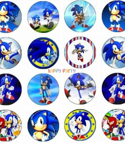Sonic The Hedgehog Edible Cupcake Toppers 4cm UNCUT Image