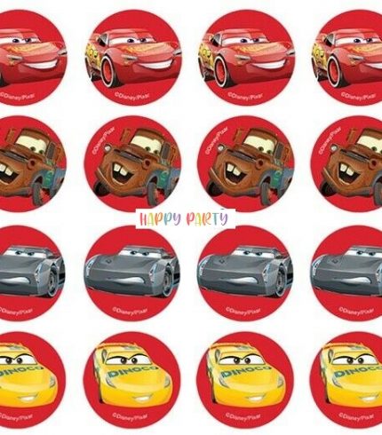 Disney Cars McQueen  Edible Cupcake Toppers 4cm UNCUT Images