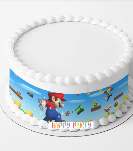 MARIO Design CAKE WRAP Around The Cake Images Topper