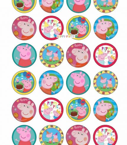 PEPPA PIG Cupcake Toppers 4cm UNCUT Image Cake Decoration