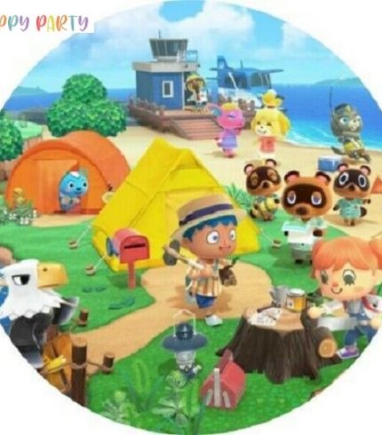 Animal Crossing Edible Cake Topper Decoration Round Image