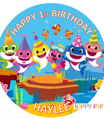 BABY SHARK Personalised Edible Cake Topper Decoration Images