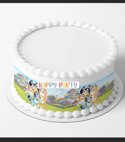 BLUEY Design CAKE WRAP Around The Cake Images Topper