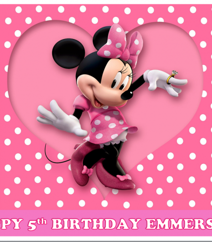 Minnie Mouse Personalized Edible A4 Size Birthday Cake Topper Decoration Images