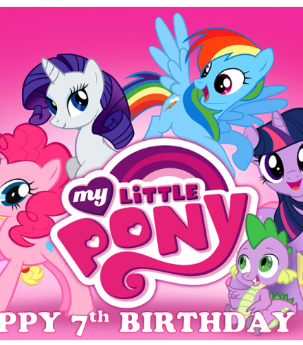 My Little Pony Personalised Edible A4 Size Birthday Cake Topper Decoration Images