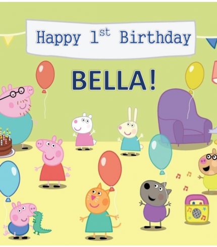 Peppa Pig Personalised Edible A4 Size Birthday Cake Topper Decoration Images