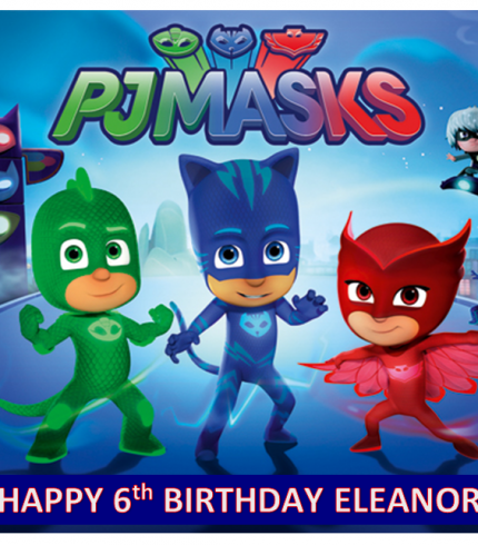Pj Mask Personalised Edible A4 Size Birthday Cake Topper Decoration Images