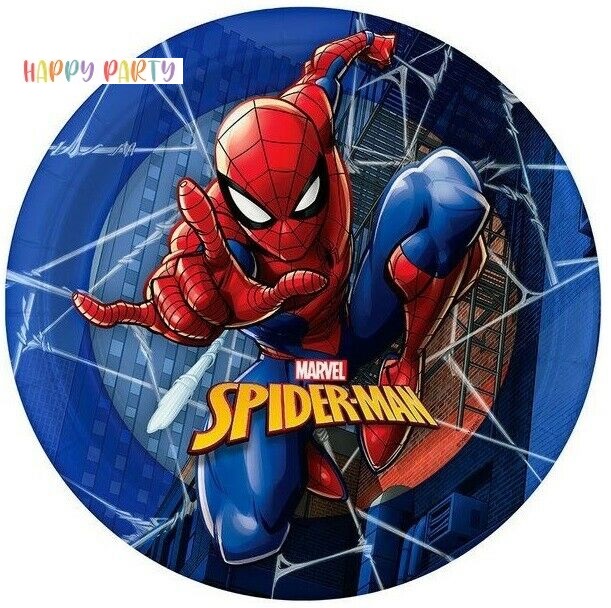 SPIDERMAN Edible Cake Topper Decoration Round Image - Happy Party