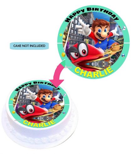 Super Mario Odyssey Personalised Edible Cake Topper Decoration Images