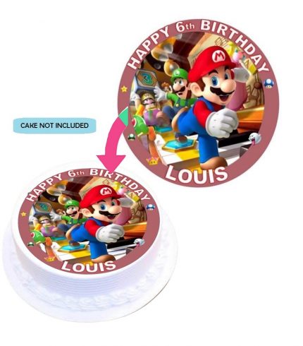 Super Mario Personalised Edible Cake Topper Decoration Images