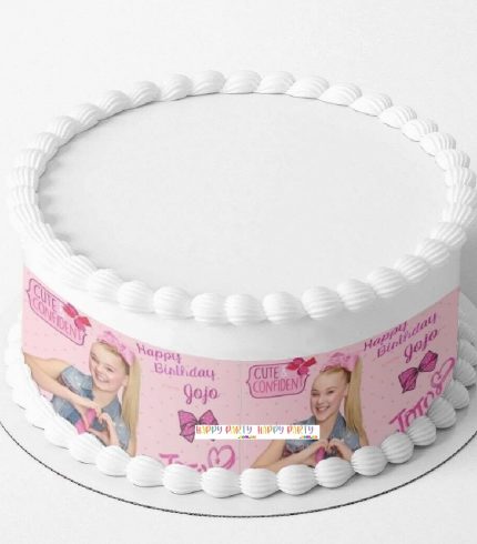 Jojo Siwa A4 Rectangle CAKE WRAP Around The Cake Edible Images Topper