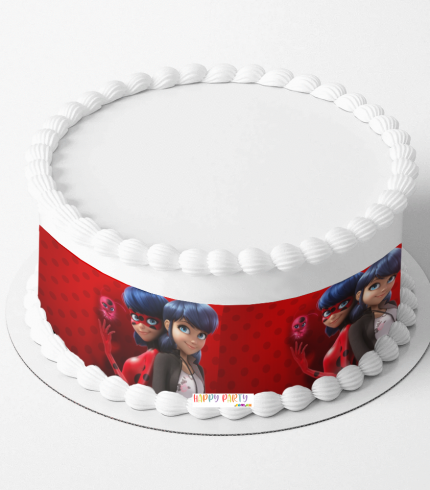 Miraculous Ladybug A4 Rectangle CAKE WRAP Around The Cake Edible Images Topper