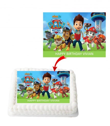 Paw Patrol #3 Personalized Edible A4 Rectangle Size Birthday Cake Topper Decoration Images