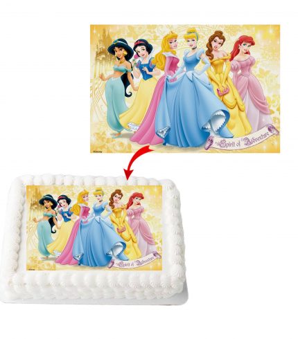 Disney Princess A4 Rectangle Birthday Cake Topper Decoration Images