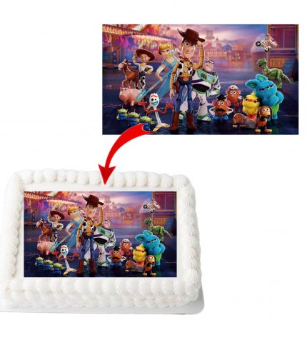 Toys Story 4 A4 Rectangle Birthday Cake Topper Decoration Images