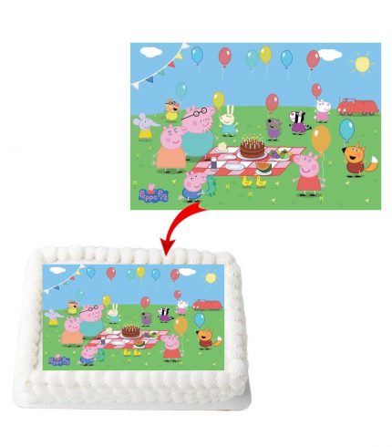 Peppa Pig #2 A4 Rectangle Birthday Cake Topper Decoration Images