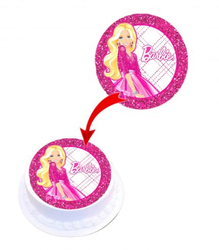 Barbie Edible Cake Topper Round Images Cake Decoration