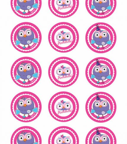Giggle Hoot Edible Cupcake Topper 4cm Round Uncut Images Decoration