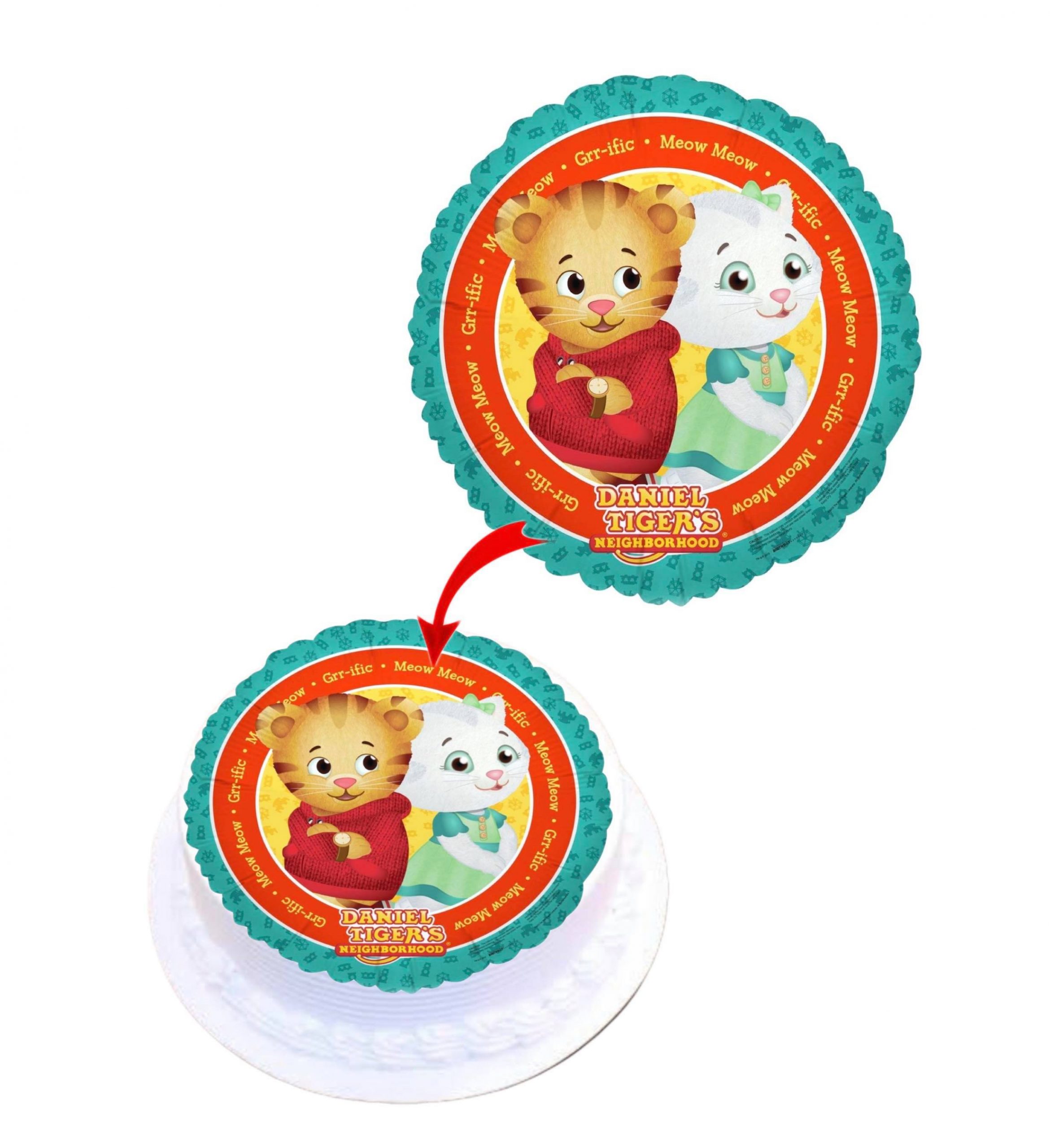 Daniel Tiger #3 Edible Cake Topper Round Images Cake Decoration - Happy ...