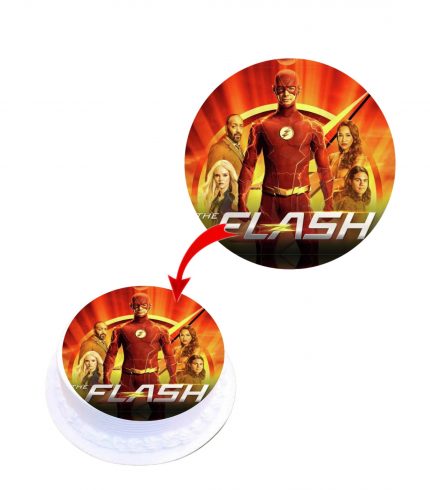 The Flash Edible Cake Topper Round Images Cake Decoration