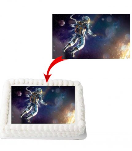 Astronaut A4 Rectangle Birthday Cake Topper Decoration Images