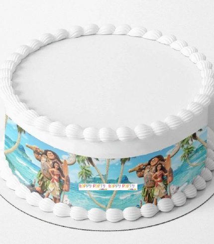 Moana A4 Rectangle CAKE WRAP Around The Cake Edible Images Topper