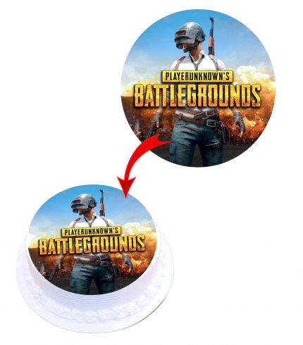 PUBG Edible Cake Topper Round Images Cake Decoration