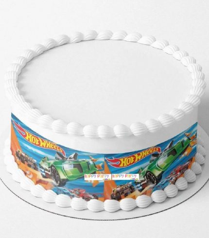 Hot Wheels A4 Rectangle CAKE WRAP Around The Cake Edible Images Topper
