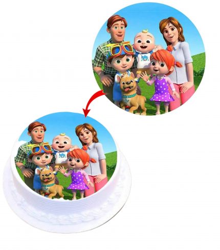 Cocomelon Family Edible Cake Topper Round Images Cake Decoration