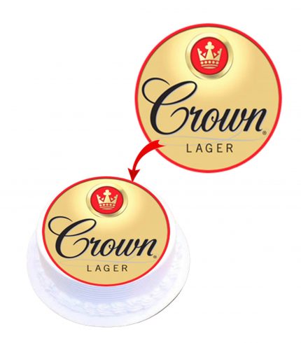 Crown Larger Beer Edible Cake Topper Round Images Cake Decoration