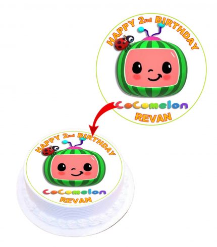Cocomelon Personalised Round Edible Cake Topper Decoration Images