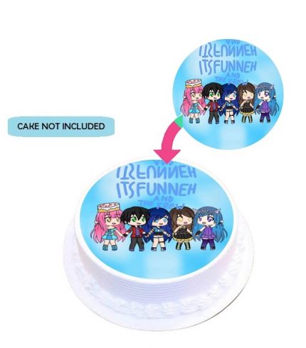 Its Funneh Gotcha Life Edible Cake Topper Round Images Cake Decoration