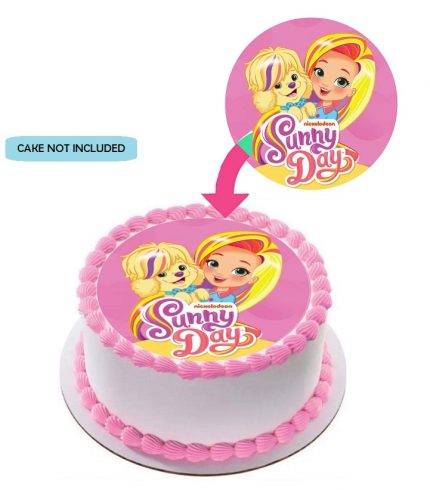 Sunny Day Edible Cake Topper Round Images Cake Decoration