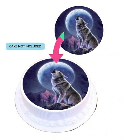 Wolf Edible Cake Topper Round Images Cake Decoration