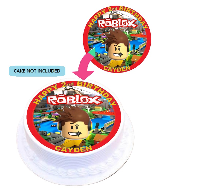 Roblox Logo Shape (can be personalised)  Edible Icing Images – Edible Cake  Toppers