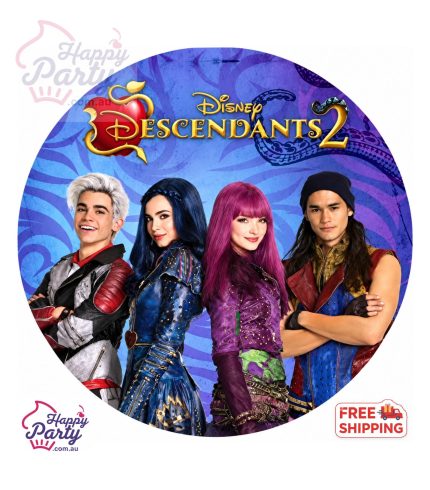 Descendants 2 Edible Cake Topper Round Images Cake Decoration