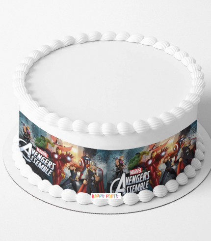 Avengers A4 Rectangle CAKE WRAP Around The Cake Edible Images Topper