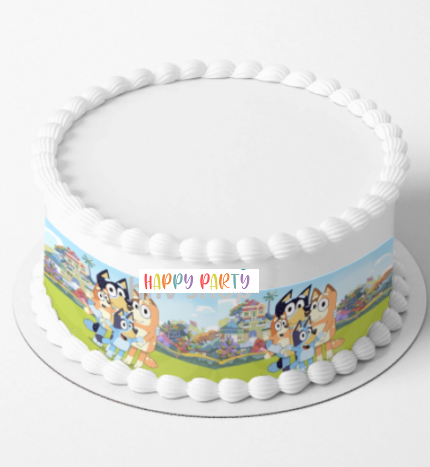 Bluey A4 Rectangle CAKE WRAP Around The Cake Edible Images Topper